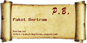 Pakot Bertram névjegykártya
